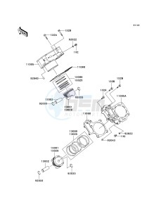 KVF 650 D ([BRUTE FORCE 650 4X4] (D6F-D9F) D6F drawing CYLINDER_PISTON-- S- -