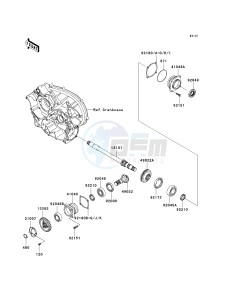 KRF 750 C [TERYX 750 4X4] (C8F) C8F drawing FRONT BEVEL GEAR