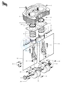 KZ 400 D (D) drawing CYLINDER_PISTONS_CRANKSHAFT -- 74 -75 KZ400_KZ400D- -