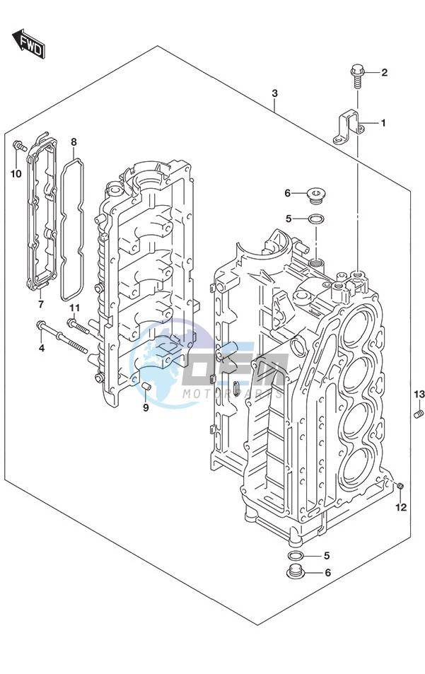 Cylinder Block S/N 14003F-510001 to 14003F-510249 S/N 14003Z-510001 to 14003Z-510025