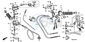 TRX250TMC drawing HANDLE LEVER/ SWITCH/ CABLE