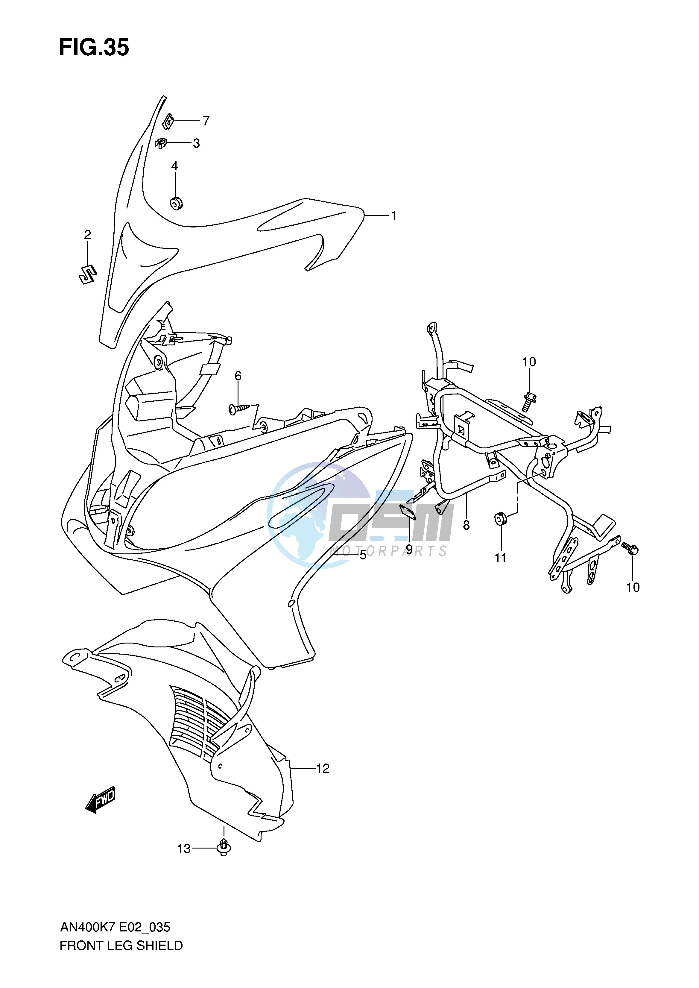 FRONT LEG SHIELD (MODEL K7 K8)