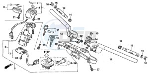 CBR1100XX SUPER BLACKBIRD drawing HANDLE PIPE/TOP BRIDGE