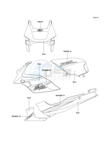 EX 500 D [NINJA 500R] (D6F-D9F) D8F drawing DECALS-- RED- --- D8F- --- US- -