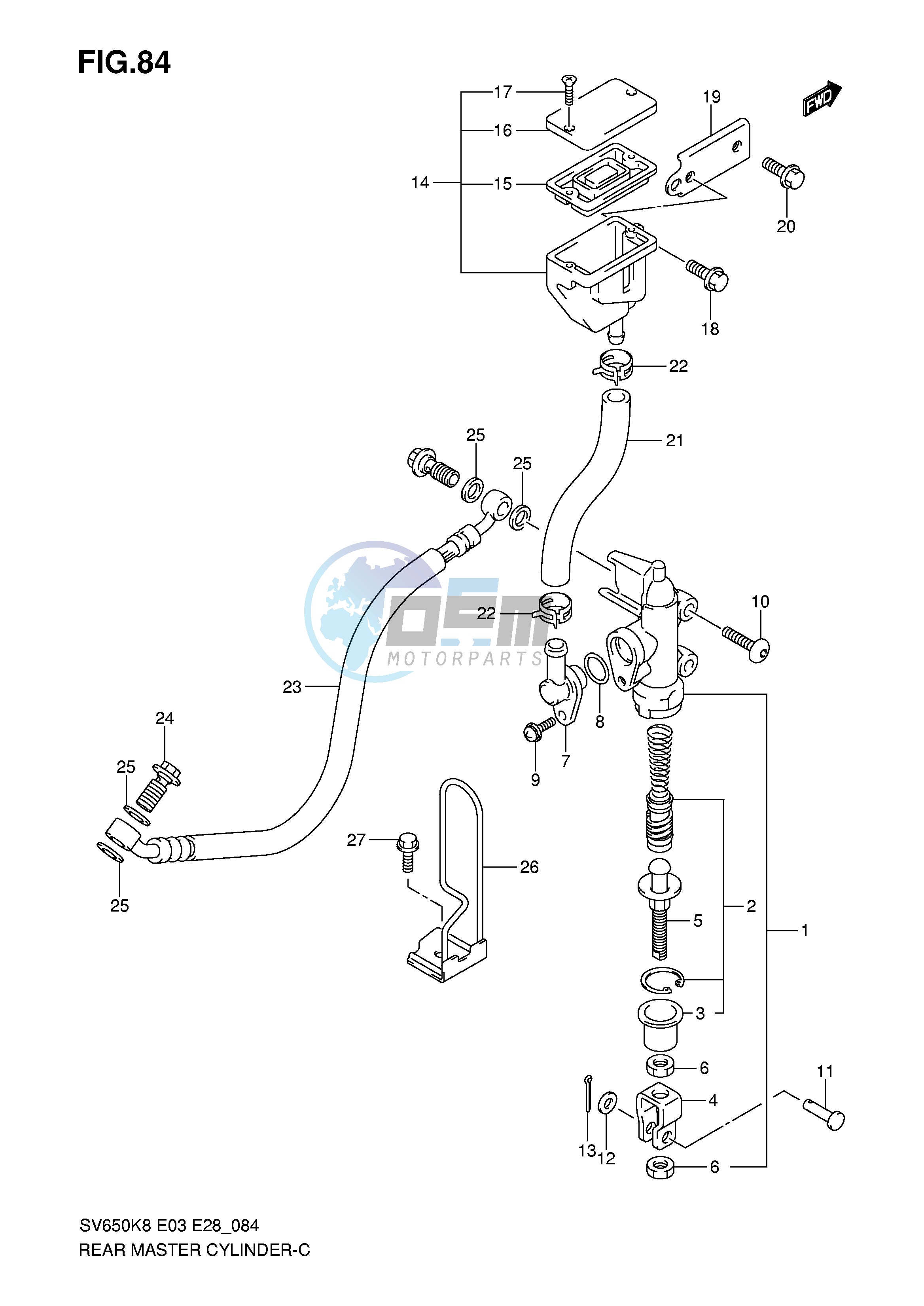 REAR MASTER CYLINDER (SV650K8 SK8 K9 SK9 SL0)