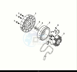 JET X 125 (XH12WW-EU) (E5) (M1) drawing AC GEN. ASSY