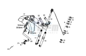 FIDDLE III 50 L4-L6 drawing FRONT FORK/ FRONT FENDER / STEERING HEAD BEARING