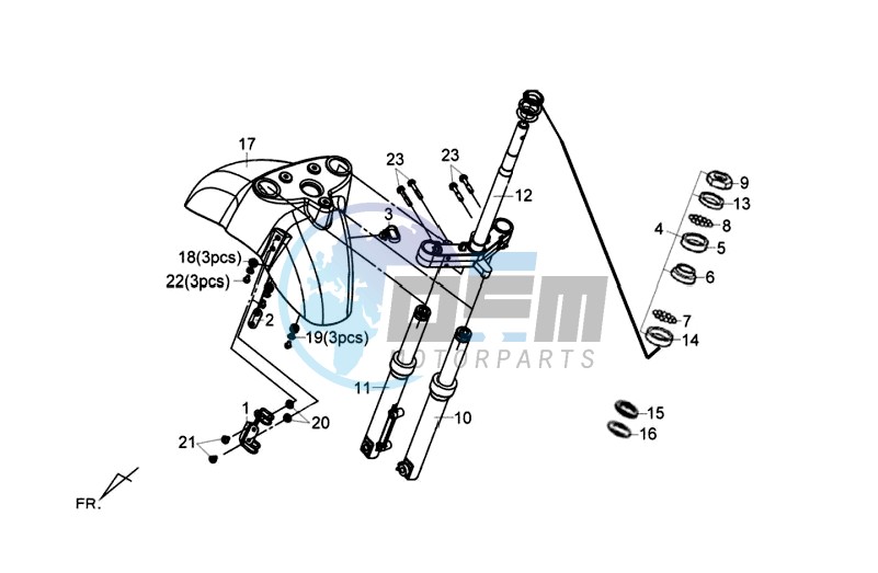 FRONT FORK/ FRONT FENDER / STEERING HEAD BEARING