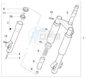 Liberty 125 Leader RST drawing Front wheel suspension