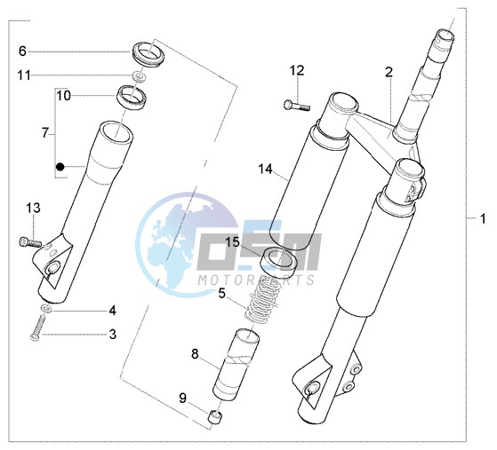 Front wheel suspension