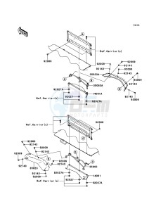 MULE 4010 TRANS 4x4 DIESEL KAF950GBF EU drawing Rear Fender(s)