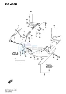 GSX-R750 EU drawing SIDE COWLING (YWW)