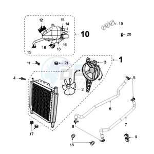 GEOPOLIS 250 drawing COOLIND SYSTEM