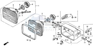 CBX750P2 drawing HEADLIGHT