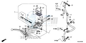 CBR500RD CBR500R UK - (E) drawing FRONT BRAKE MASTER CYLINDER (STD)