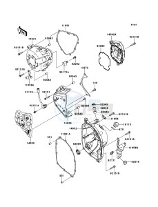 Z1000SX ABS ZX1000HBF FR GB XX (EU ME A(FRICA) drawing Engine Cover(s)