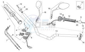 Tuono V4 1100 RR (EMEA, APAC) (AU, EU, HK, IS, JP, NZ, RC, S, T, VN) drawing Handlebar - Controls