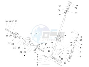 S 125 4T 3V IE NOABS E3 (APAC) drawing Fork/steering tube - Steering bearing unit