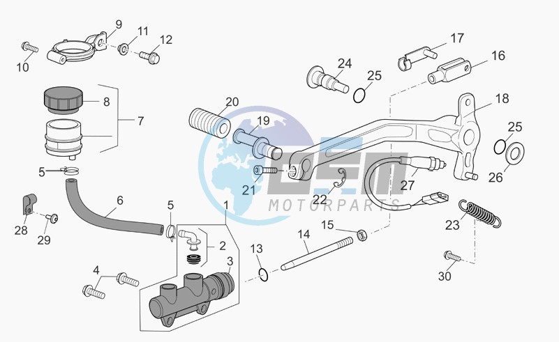 Rear master cylinder