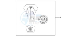 CB600F9 UK - (E / MKH) drawing TANK PAD/FUEL FILLER CAP