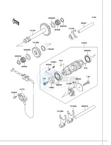 KLF300 KLF300-B18 EU GB drawing Gear Change Drum/Shift Fork(s)