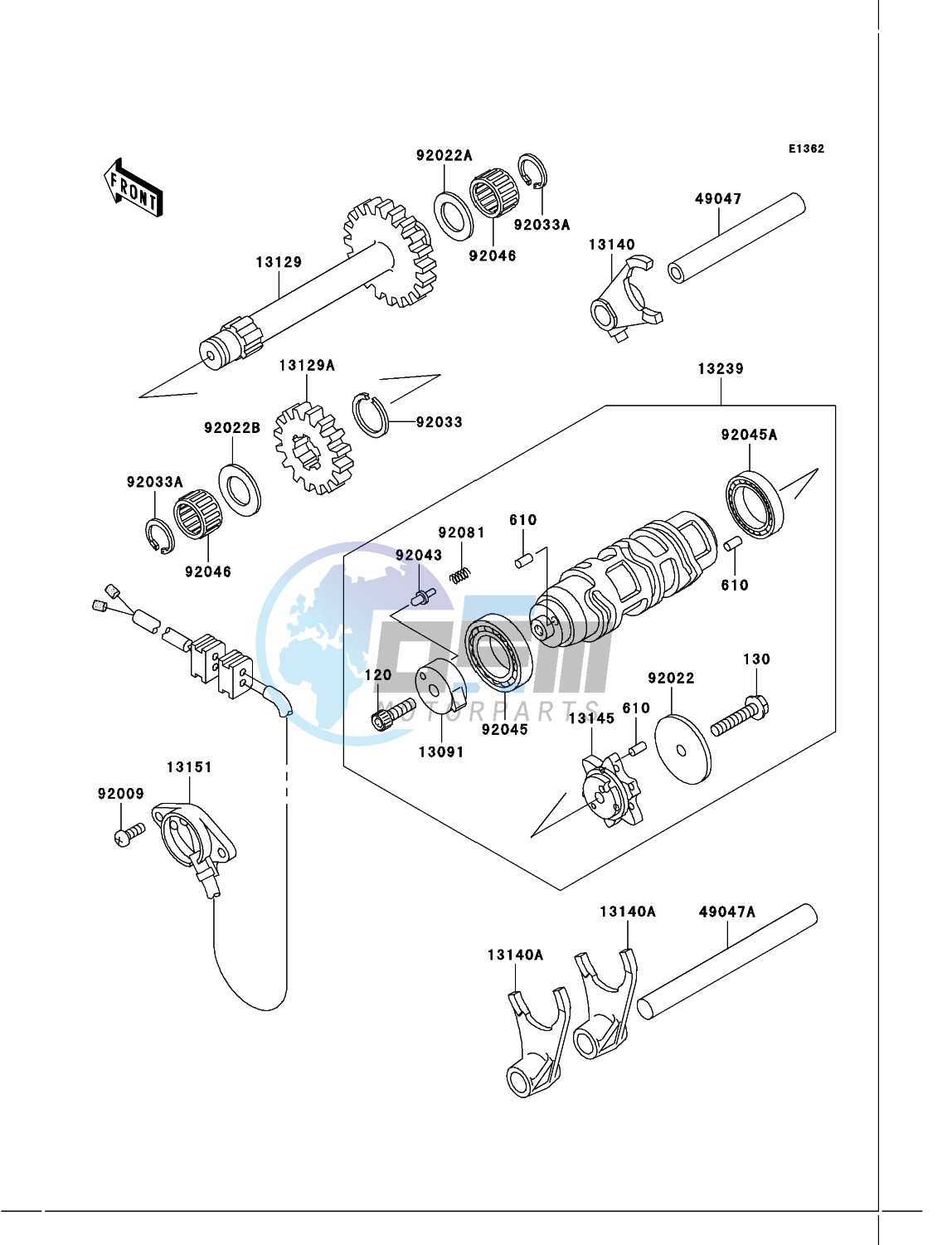 Gear Change Drum/Shift Fork(s)