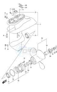 DF 9.9B drawing Gear Case - w/High Thrust Prop