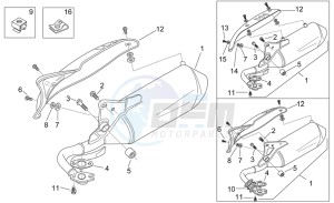 Scarabeo 50 2t (eng. Minarelli) drawing Exhaust pipe