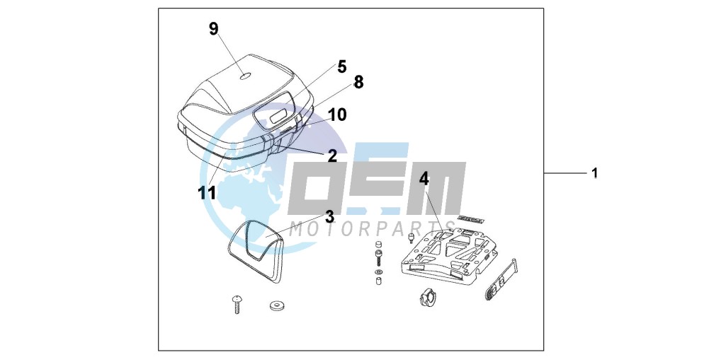 TOP BOX 45L PEARL MON BLUE