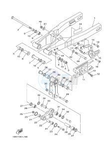 YZ85 YZ85LW (1SP1 1SP3) drawing REAR ARM