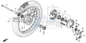 SH50D drawing FRONT WHEEL (SH50P/S)