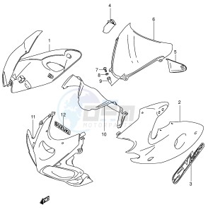 SV650 (E2) drawing COWLING BODY (SV650SX)