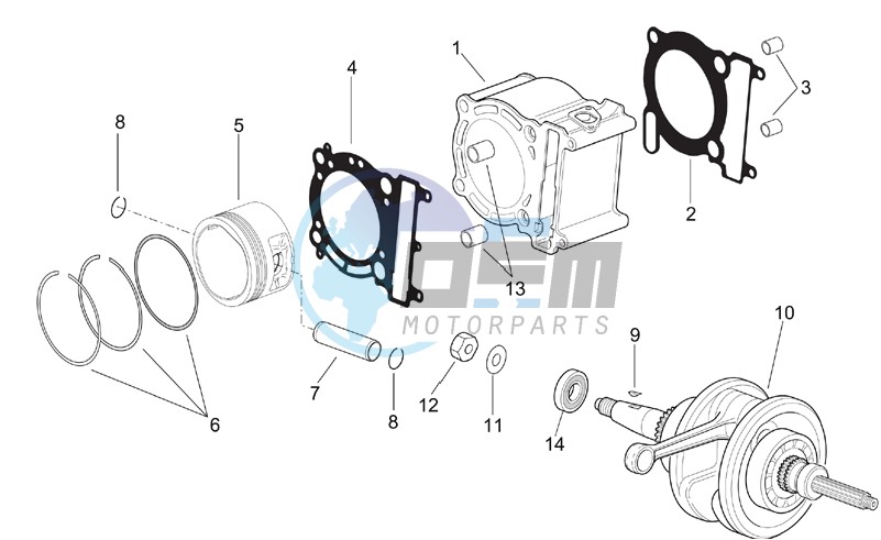 Drive shaft - Cylinder - Piston