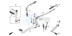 Z50J drawing PEDAL/KICK STARTER ARM