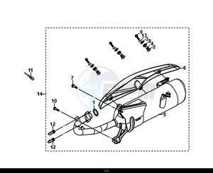 FIDDLE II 50 (45 KM/H) (AF05W4-EU) (E4) (L8-M0) drawing EXHAUST MUFFLER