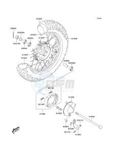 KDX 50 A (A6F) A6F drawing FRONT HUB