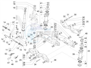 MP3 500 MAXI SPORT BUSINESS ADVANCED E4 ABS (EMEA) drawing Fork/steering tube - Steering bearing unit