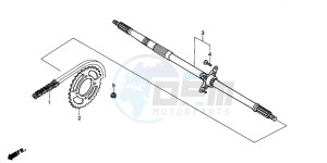 TRX200D FOURTRAX 200 drawing REAR WHEEL AXLE