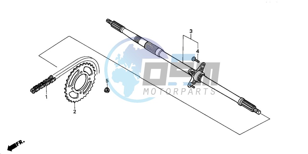 REAR WHEEL AXLE