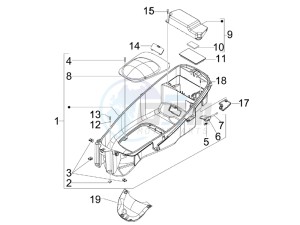 X7 125 ie Euro 3 drawing Helmet box - Undersaddle