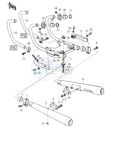 KZ 1000 D [Z1R] (D3) [Z1R] drawing MUFFLERS -- 80 D3- -