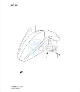 GSXF650 drawing FRONT FENDER (GSX650FL1 E21)