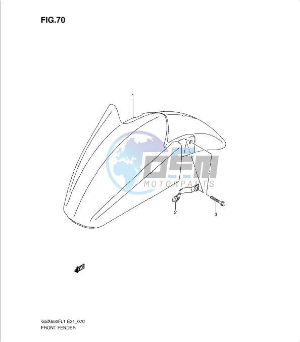 FRONT FENDER (GSX650FL1 E21)