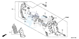 CBR600FAB CBR600F ABS E drawing L. FRONT BRAKE CALIPER (CBR600FA)