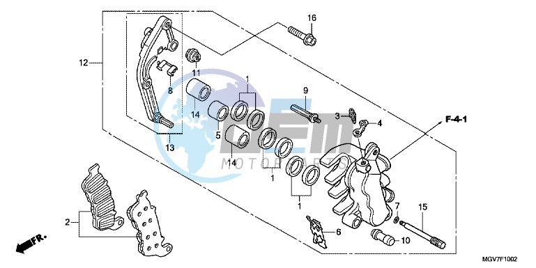 L. FRONT BRAKE CALIPER (CBR600FA)