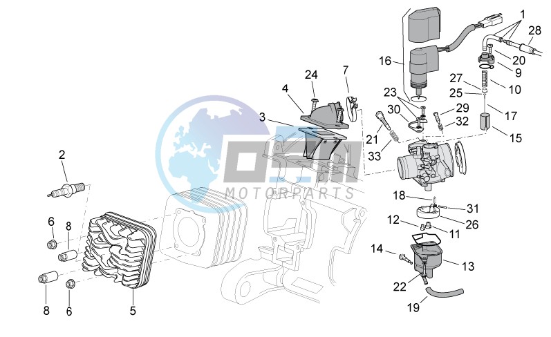 Cylinder head - Carburettor