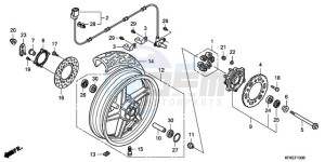 VTR2509 ED / LL MK drawing REAR WHEEL