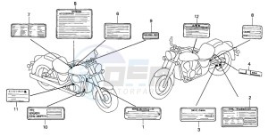 VT750C drawing CAUTION LABEL