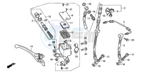 CB600F HORNET drawing FRONT BRAKE MASTER CYLINDER (2)