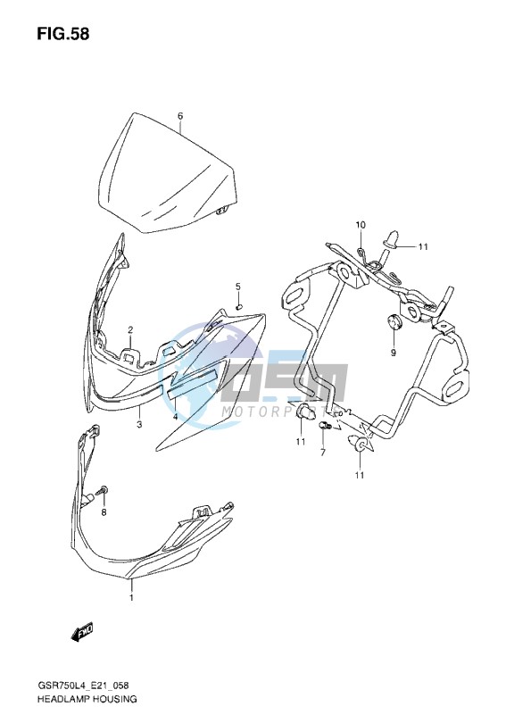 HEADLAMP HOUSING L4